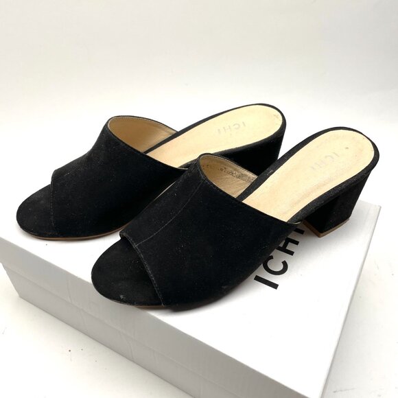 Ichi mules vegan black suede 38 us size 37 Canadian size - Picture 2 of 6